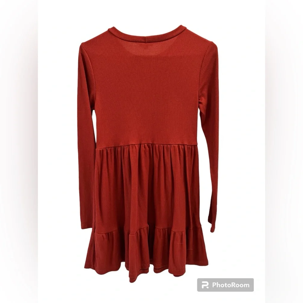 LILY ROSE BURNT ORANGE long sleeve tunic dress size SMALL
